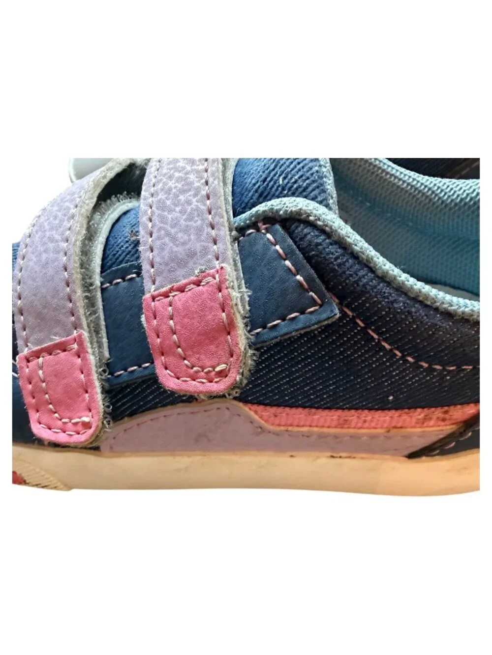 See Kai Run Riley Sneakers – Blue Denim, Purple & Pink – Toddler Size 8